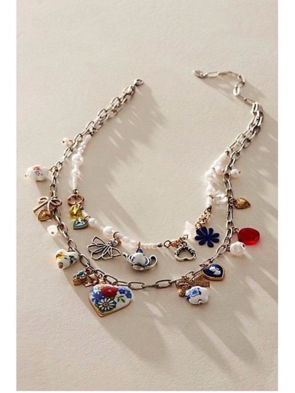 Free People Maxamillion Charm Necklace Coquette Candy